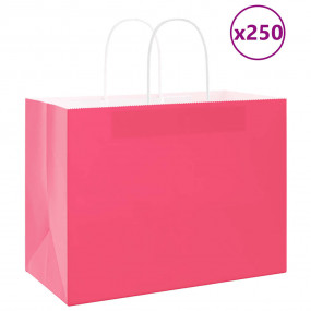 Paper Bags 250 pcs with Handles Pink 32x17x25 cm