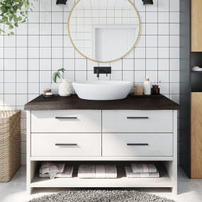 Bathroom Countertop Dark Brown 39.4 x 23.6 x (0.8-2.4) ...