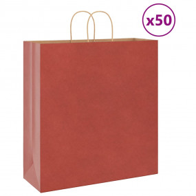Paper Bags 50 pcs with Handles Red 45x17x48 cm