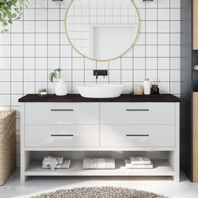 Bathroom Countertop Dark Brown 63.0 x 15.7 x (0.8-1.6) ...