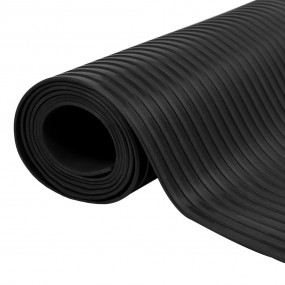 Rubber Floor Mat Anti-Slip 16.4 x 3.3' Broad Ribbed