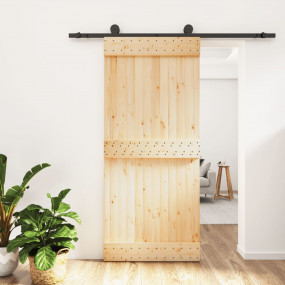 Sliding Door with Hardware Set 35.4x82.7" Solid Wood Pi...