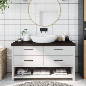 Bathroom Countertop Dark Brown 39.4 x 15.7 x (0.8-2.4) ...