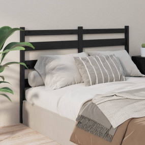 Bed Headboard Black 126x4 x 39.4 " Solid Wood Pine