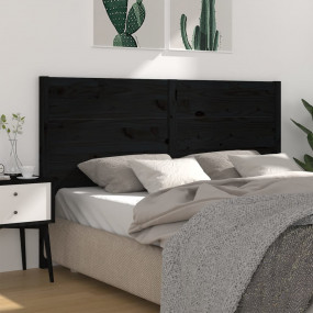 Headboard Black 81.1x1.6x39.4" Solid Wood Pine