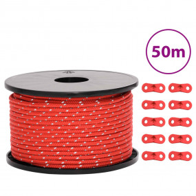 Tent Guy Rope with Reflective Strips and Spanners 164.0...