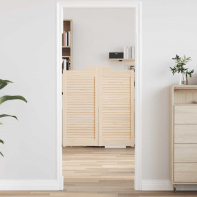 Swing Doors Louvred Design 2-Pair 35.4x31.5" Solid Wood...