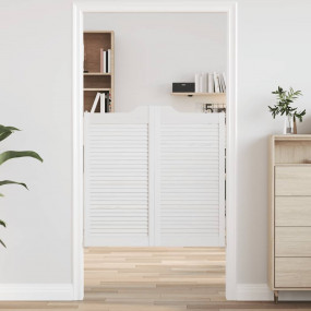 Swing Doors Louvred Design 1-Pair White 39.4x39.4"