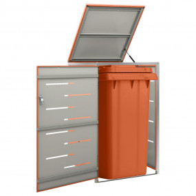 Single Wheelie Bin Shed 27.2x30.5x44.3" Stainless Steel