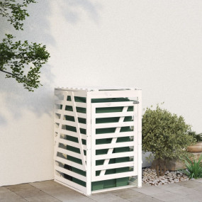 Wheelie Bin Storage White 33.1x35.4x50.6" Solid Wood Pi...