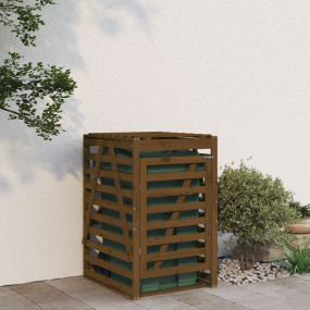 Wheelie Bin Storage Honey Brown 33.1x35.4x50.6" Solid W...