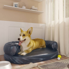 Dog Bed Dark Blue Faux Leather (100% polyurethane) 29.5...