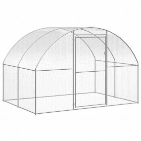 Chicken Coop Silver Galvanized Steel Large Durable Chic...