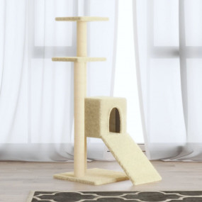 Cat Tree Cream Engineered wood, plush, sisal Medium Dur...