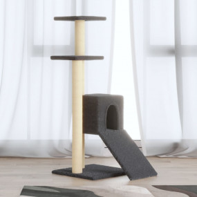 Cat Tree Dark grey Engineered wood, plush, sisal Medium