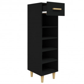 Shoe Cabinet Black 11.8x13.8x41.3" Engineered Wood