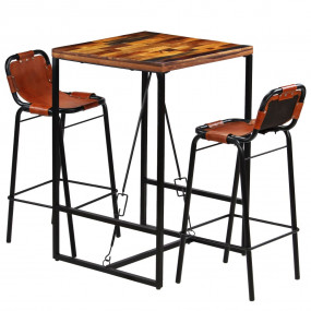 Bar Set Multicolor Solid reclaimed wood Standard Indust...