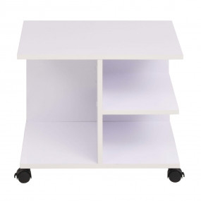 Rolling Shelf White Engineered wood with melamine finis...