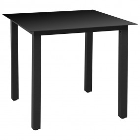 Dining Set Black and Brown PE rattan, WPC, aluminum Med...