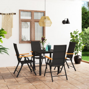 Dining Set Black and Brown