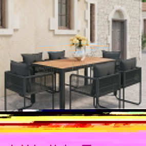 Dining Set Black and brown