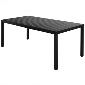 Dining Set Black PVC rattan, powder-coated steel, alumi...