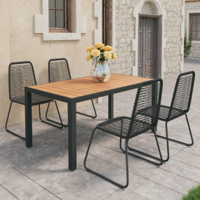 Dining Set Black and Brown