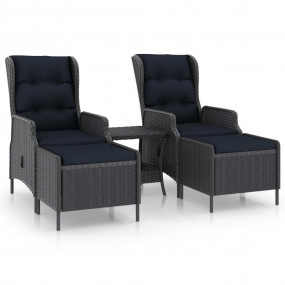 Garden Lounge Set Dark grey, Black