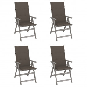 Garden Chair Set of 4 Grey