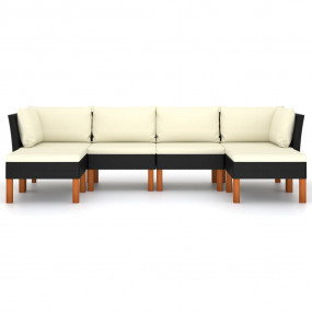 Garden Lounge Set Black