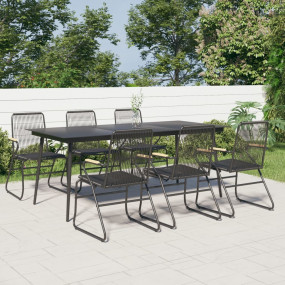 Garden Dining Set Black