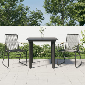 Garden Dining Set Black