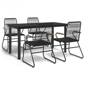 Garden Dining Set Black