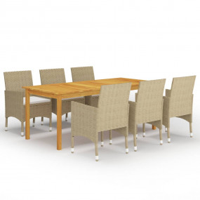 Dining Set Beige, Cream white