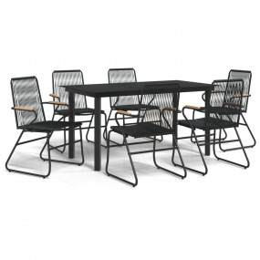 Garden Dining Set Black