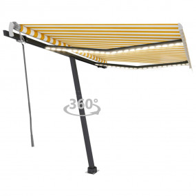 Retractable Awning Yellow and White