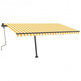 Retractable Awning Yellow and White