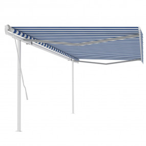 Retractable Awning Blue and White