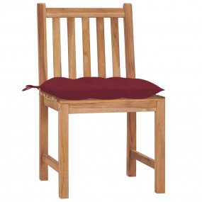 Patio Chair Set of 4 Warm Teak Solid Teak Wood Standard...