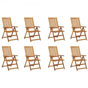 Garden Chair Set of 8 Anthracite Solid Acacia wood Stan...