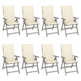 Garden Chair Set of 8 Grey