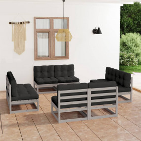 Garden Lounge Set Grey, Anthracite