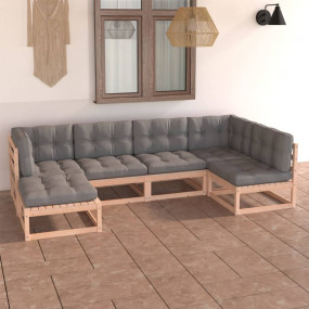 Garden Lounge Set Pinewood Solid Pinewood Medium Modula...