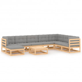Garden Lounge Set Pine Solid pinewood Large Modular