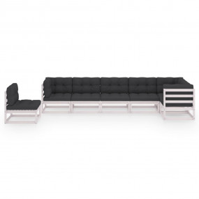 Garden Lounge Set White, Anthracite