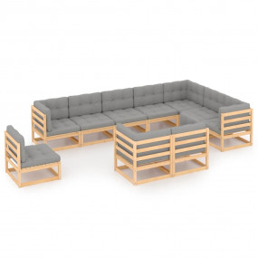 Outdoor Lounge Set Natural Pine