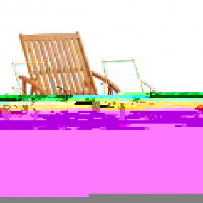 Sun Lounger Royal blue cushions, natural wood