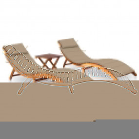 Sun Lounger Natural wood, Beige