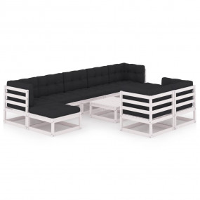 Garden Lounge Set White, Anthracite