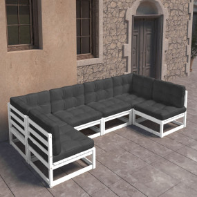 Garden Lounge Set White, Anthracite